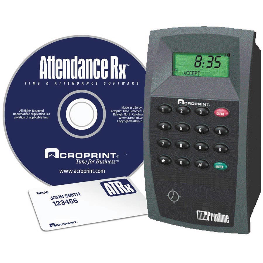 Acroprint ATRx ProxTime proximity badge time & attendance system at www.raleightime.com