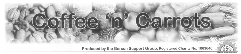 Doctor Max Gerson Resource Library Newsletters Coffee 'n' Carrots