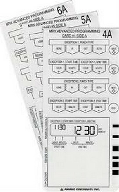 Programming Cards for MRX-35, Advanced Set, available at www.raleightime.com