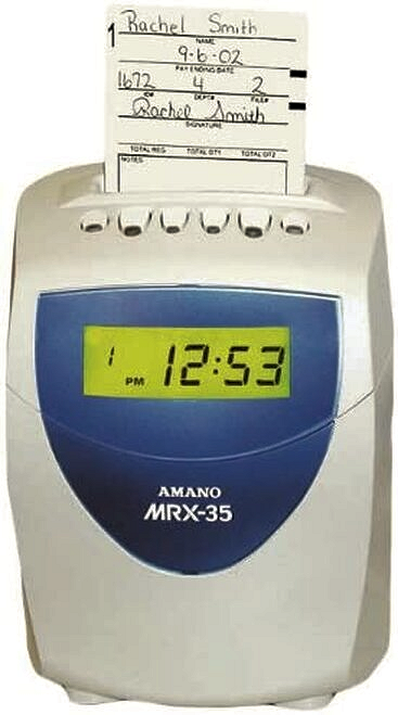 Amano MJR7000 time clock at www.raleightime.com